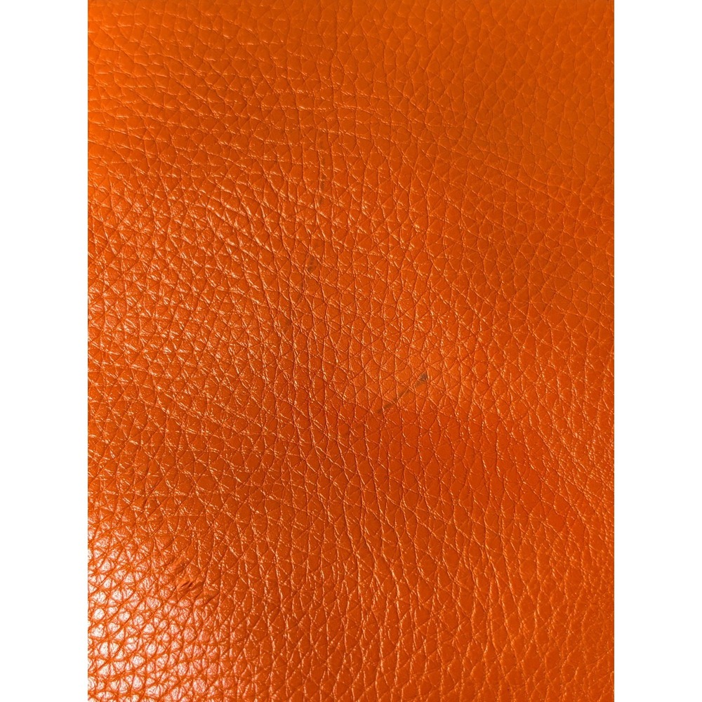 Lauren Ralph Lauren Orange Pebbled Leather Zipper Crossbody Bag - Picture 8 of 8